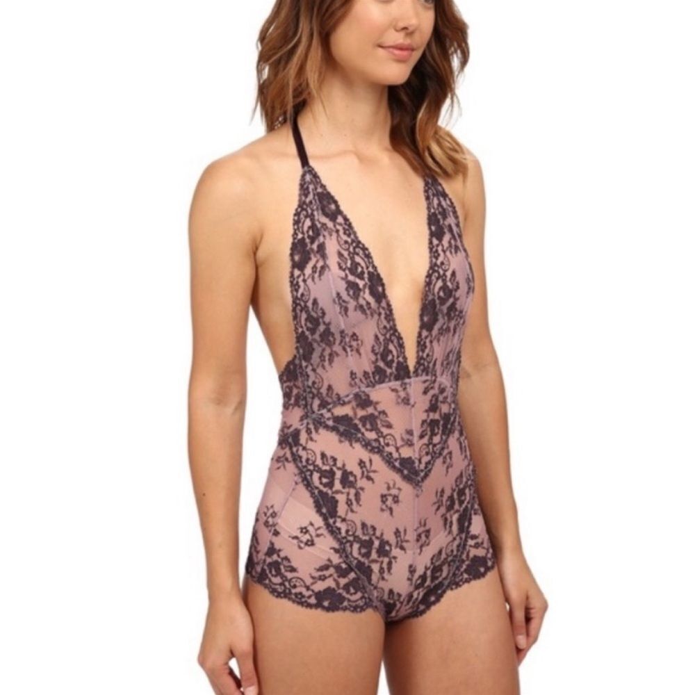 Free People Too Cute To Handle Bodysuit In Eggplant